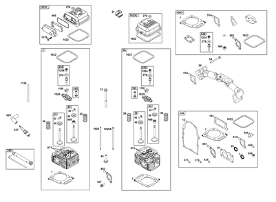 Cylinder Head Group Diagram and Parts List for 386447-0415-H7 200000 - 399999 Briggs and Stratton Engine